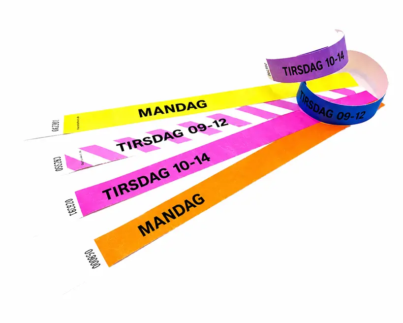 Pappírsarmbönd með texta