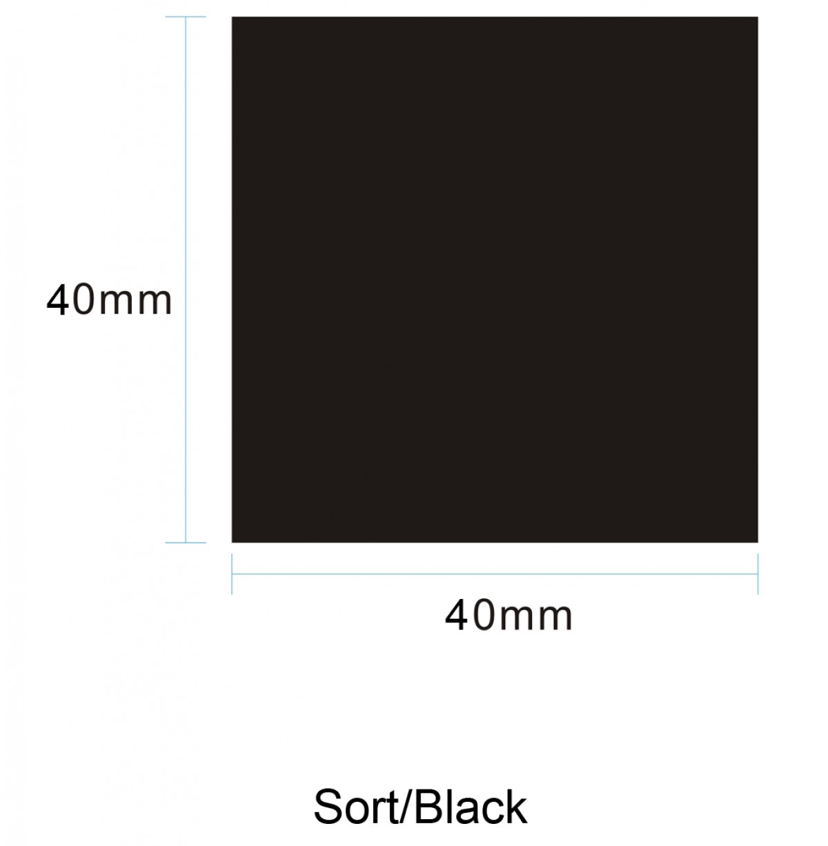 Sort/Black 40x40mm